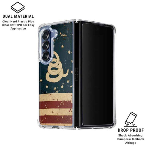Dont Tread On Me American Flag Galaxy Z Fold6 Clear Case