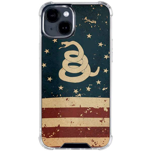 Dont Tread On Me American Flag iPhone 15 Clear Case