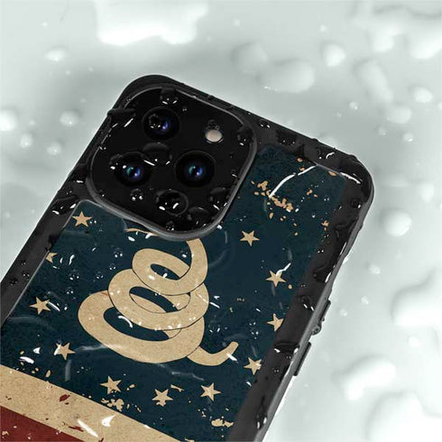 Dont Tread On Me American Flag iPhone 15 Pro Waterproof Case