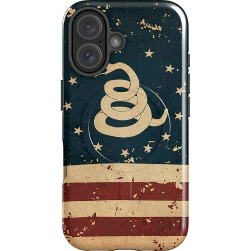 Dont Tread On Me American Flag iPhone 16 Magsafe Impact Case