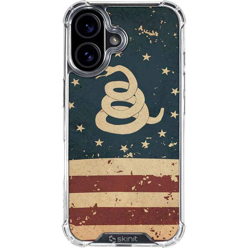 Dont Tread On Me American Flag iPhone 16 Plus Clear Case