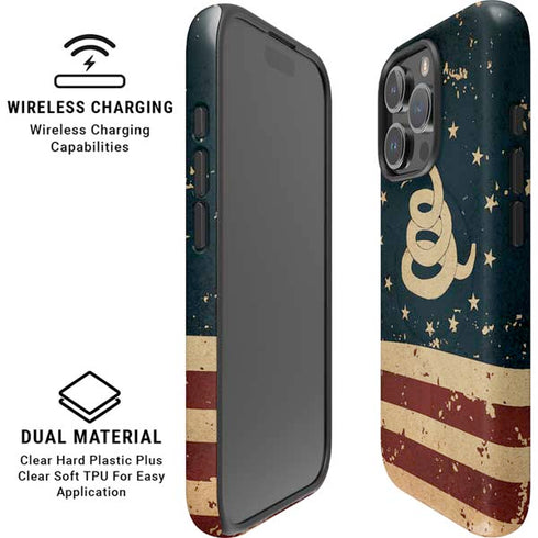Dont Tread On Me American Flag iPhone 16 Pro Magsafe Impact Case