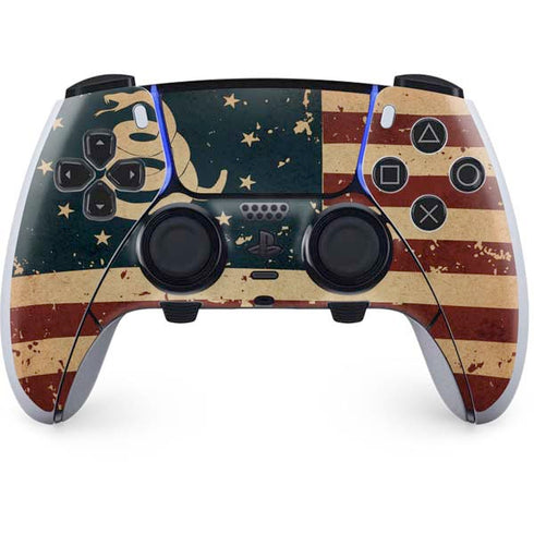 Dont Tread On Me American Flag PS5 DualSense Edge Pro Controller Skin