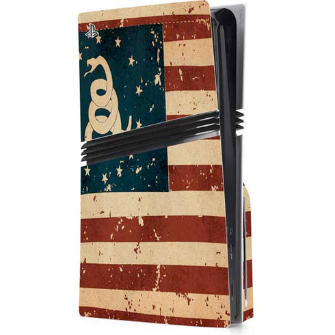 Dont Tread On Me American Flag PS5 Pro Disk Console Skin