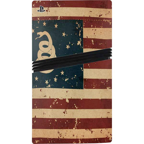 Dont Tread On Me American Flag PS5 Pro Disk Console Skin