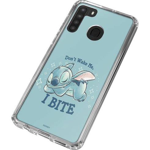 Disney Lilo and Stitch Dont Wake Me I Bite Galaxy A21 Clear Case