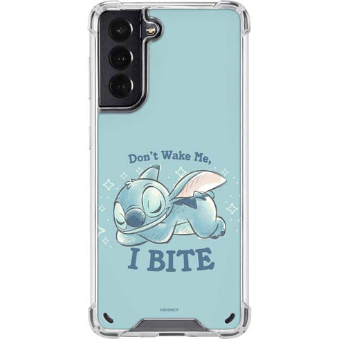 Disney Lilo and Stitch Dont Wake Me I Bite Galaxy S21 5G Clear Case