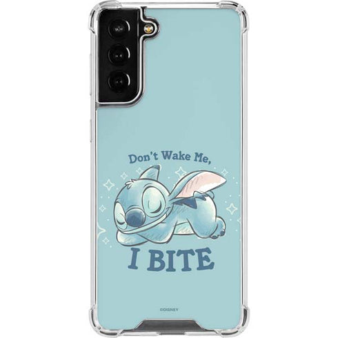 Disney Lilo and Stitch Dont Wake Me I Bite Galaxy S21 FE Clear Case