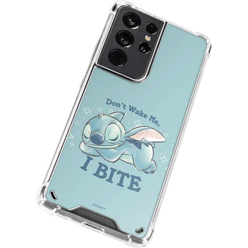 Disney Lilo and Stitch Dont Wake Me I Bite Galaxy S21 Ultra 5G Clear Case