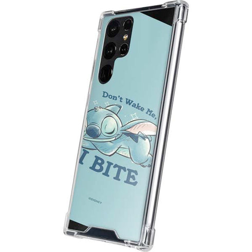 Disney Lilo and Stitch Dont Wake Me I Bite Galaxy S22 Ultra Clear Case
