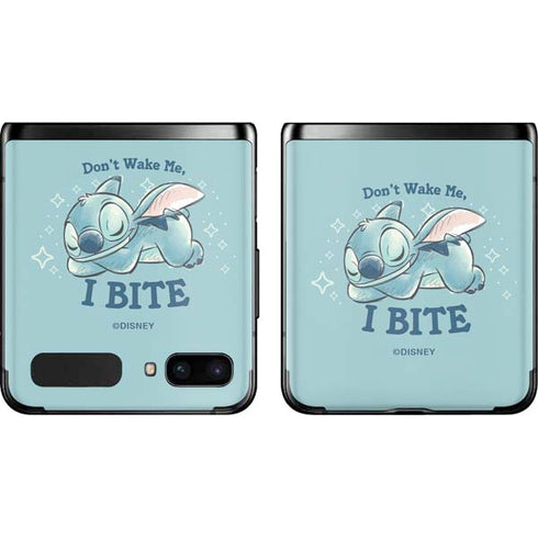 Disney Lilo and Stitch Dont Wake Me I Bite Galaxy Z Flip Skin