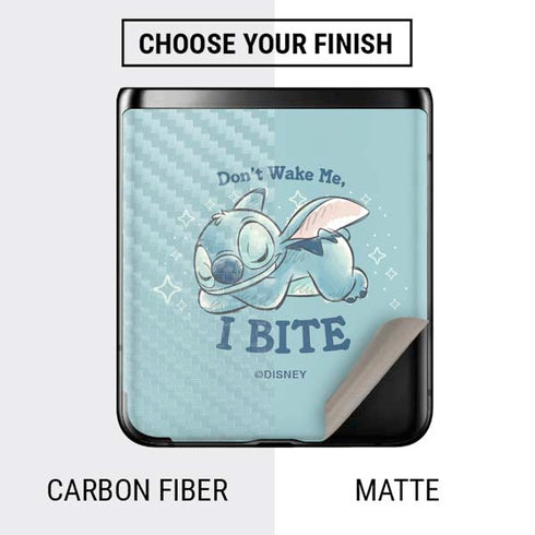 Disney Lilo and Stitch Dont Wake Me I Bite Galaxy Z Flip Skin