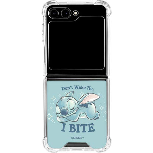 Disney Lilo and Stitch Dont Wake Me I Bite Galaxy Z Flip5 5G Clear Case