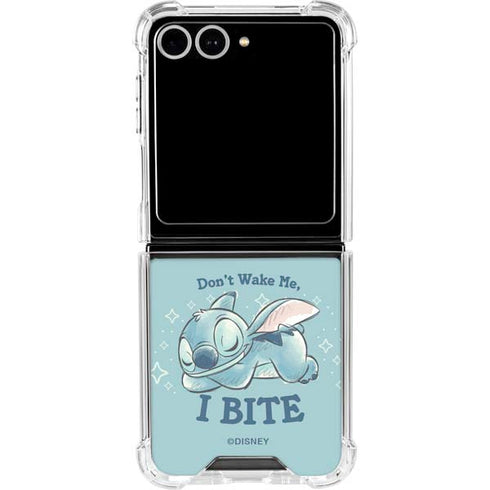 Disney Lilo and Stitch Dont Wake Me I Bite Galaxy Z Flip7 Clear Case