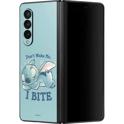 Disney Lilo and Stitch Dont Wake Me I Bite Galaxy Z Fold3 5G Skin