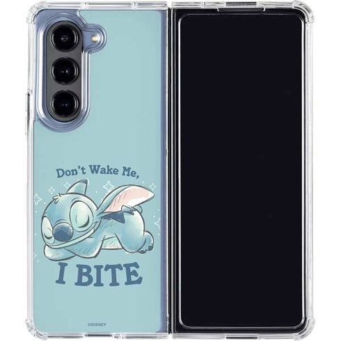 Disney Lilo and Stitch Dont Wake Me I Bite Galaxy Z Fold5 5G Clear Case