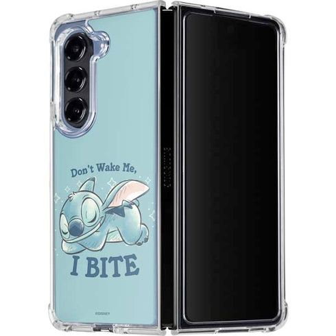 Disney Lilo and Stitch Dont Wake Me I Bite Galaxy Z Fold5 5G Clear Case