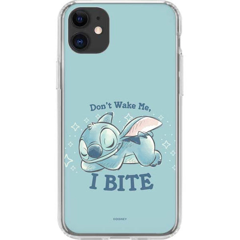 Disney Lilo and Stitch Dont Wake Me I Bite iPhone 11 Clear Case