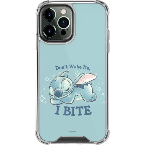 Disney Lilo and Stitch Dont Wake Me I Bite iPhone 14 Pro Max Clear Case
