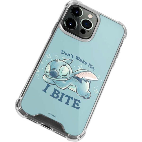 Disney Lilo and Stitch Dont Wake Me I Bite iPhone 14 Pro Max Clear Case