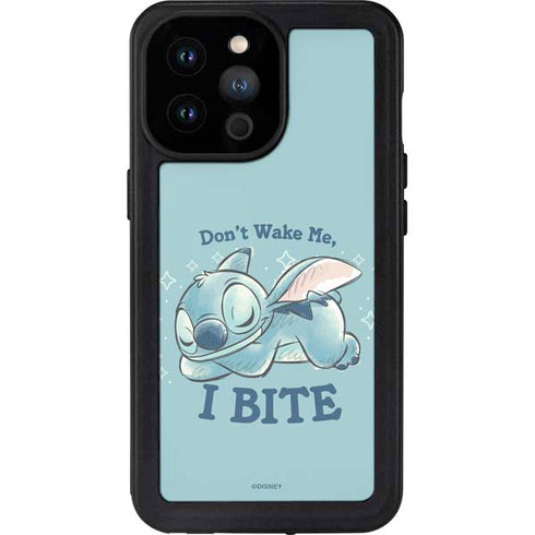 Disney Lilo and Stitch Dont Wake Me I Bite iPhone 14 Pro Max Waterproof Case