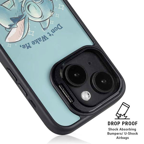 Disney Lilo and Stitch Dont Wake Me I Bite iPhone 15 Kickstand Case