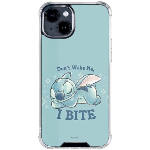 Disney Lilo and Stitch Dont Wake Me I Bite iPhone 15 Plus Clear Case