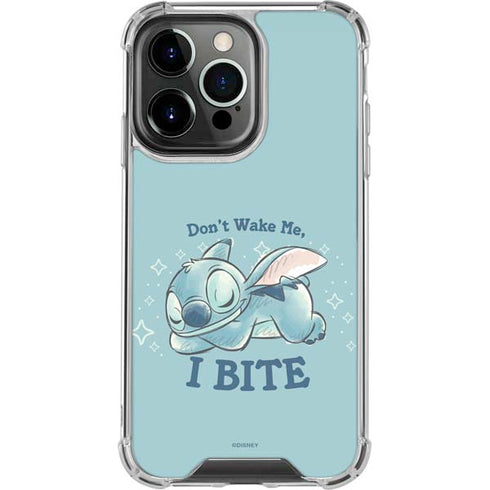 Disney Lilo and Stitch Dont Wake Me I Bite iPhone 15 Pro Max Clear Case