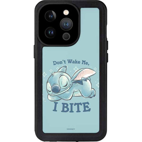 Disney Lilo and Stitch Dont Wake Me I Bite iPhone 15 Pro Waterproof Case