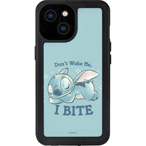 Disney Lilo and Stitch Dont Wake Me I Bite iPhone 15 Waterproof Case