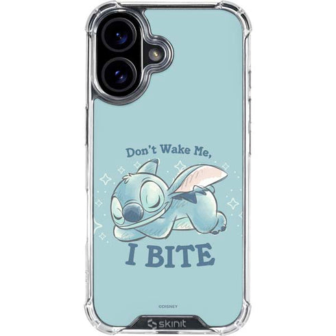 Disney Lilo and Stitch Dont Wake Me I Bite iPhone 16 Clear Case