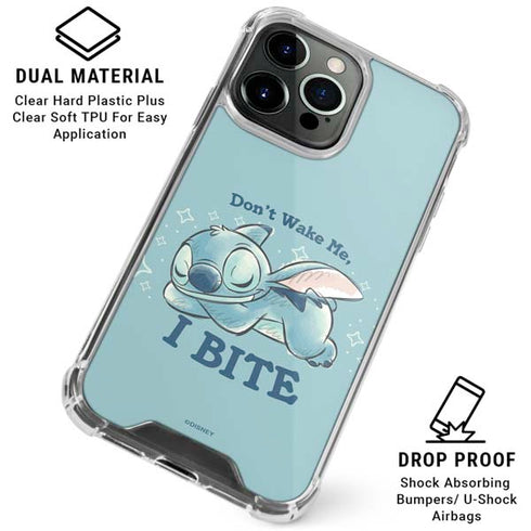 Disney Lilo and Stitch Dont Wake Me I Bite iPhone 16 Pro Max Clear Case