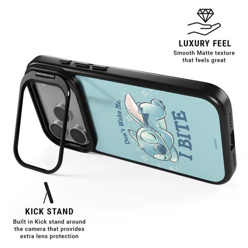 Disney Lilo and Stitch Dont Wake Me I Bite iPhone 17 Pro Kickstand Case