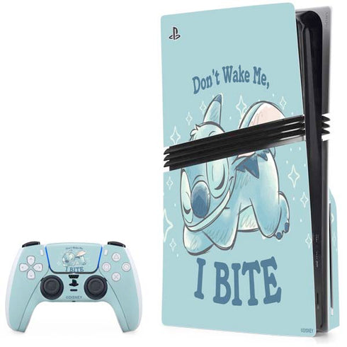 Disney Lilo and Stitch Dont Wake Me I Bite PS5 Pro Disk Bundle Skin