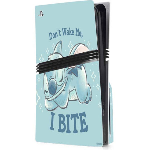 Disney Lilo and Stitch Dont Wake Me I Bite PS5 Pro Disk Console Skin