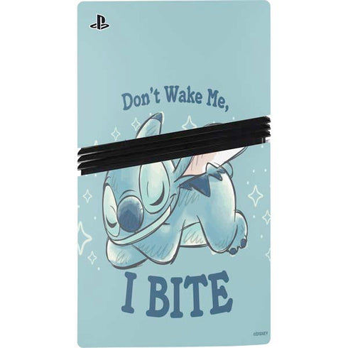 Disney Lilo and Stitch Dont Wake Me I Bite PS5 Pro Disk Console Skin