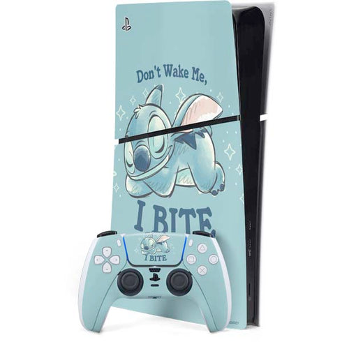 Disney Lilo and Stitch Dont Wake Me I Bite PS5 Slim Digital Edition Bundle Skin