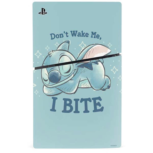 Disney Lilo and Stitch Dont Wake Me I Bite PS5 Slim Disk Console Skin