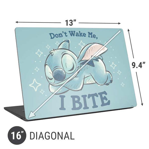 Disney Lilo and Stitch Dont Wake Me I Bite Universal Laptop 16in (13 x 9.4in) Skin