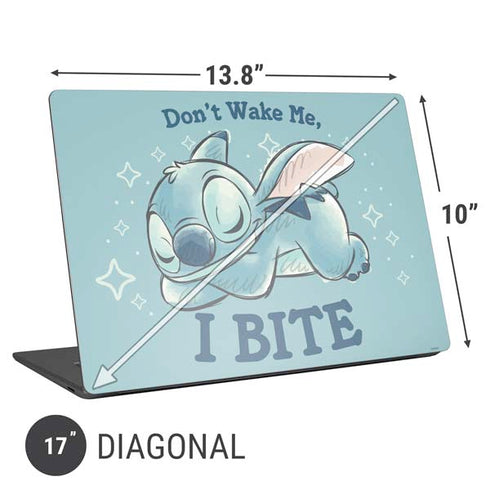 Disney Lilo and Stitch Dont Wake Me I Bite Universal Laptop 17in (13.8 x 10in) Skin
