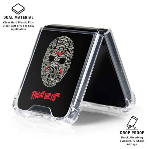 Warner Bros Friday the 13th Doomed Galaxy Z Flip6 Clear Case