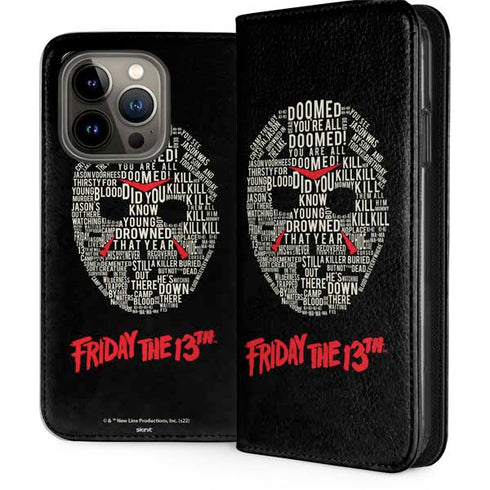 Warner Bros Friday the 13th Doomed iPhone 13 Pro Folio Case