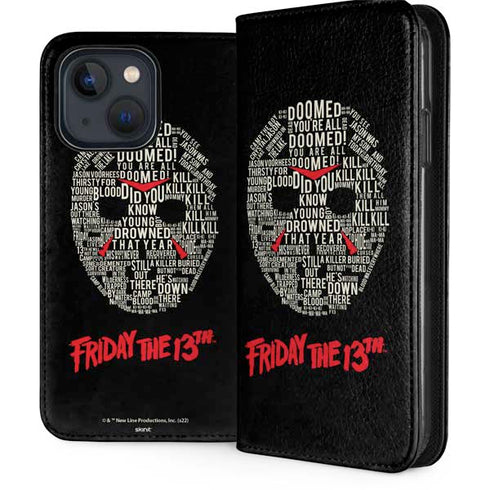 Warner Bros Friday the 13th Doomed iPhone 15 Folio Case