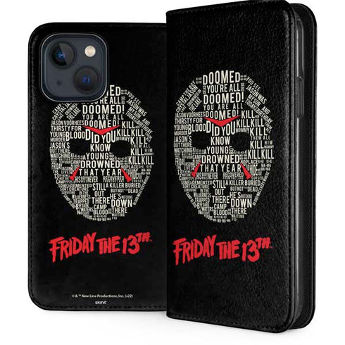 Warner Bros Friday the 13th Doomed iPhone 15 Plus Folio Case