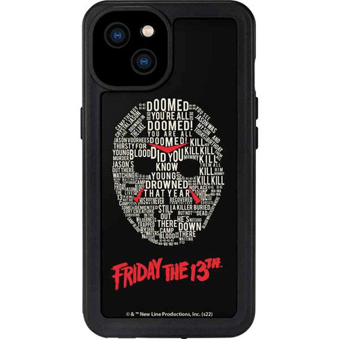 Warner Bros Friday the 13th Doomed iPhone 15 Plus Waterproof Case