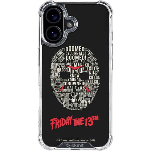 Warner Bros Friday the 13th Doomed iPhone 16 Clear Case