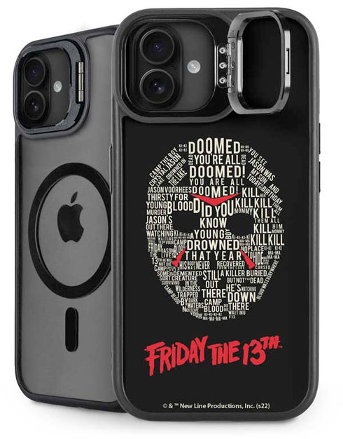Warner Bros Friday the 13th Doomed iPhone 16 Plus Kickstand Case