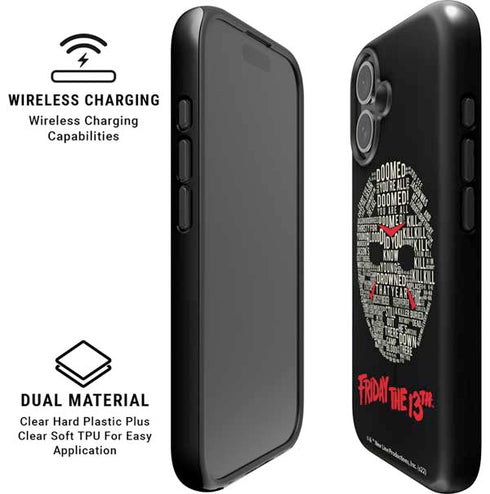 Warner Bros Friday the 13th Doomed iPhone 16 Plus Magsafe Impact Case