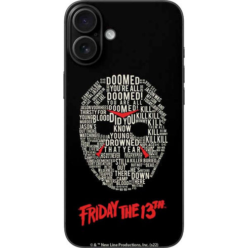 Warner Bros Friday the 13th Doomed iPhone 16 Plus Skin