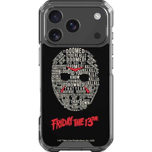 Warner Bros Friday the 13th Doomed iPhone 18 Pro Clear Case